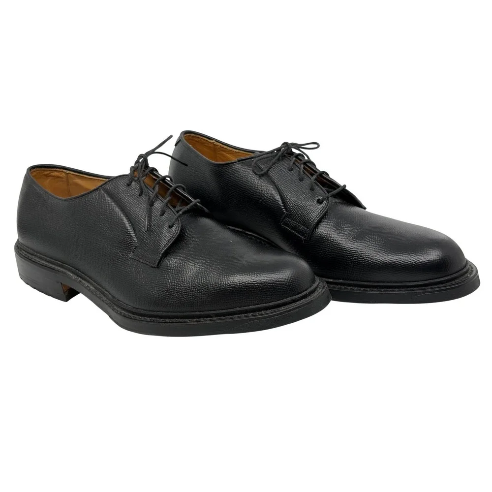 Allen Edmonds Warton Mens Black Pebbled Leather Derby Lace-Up Shoes 9.5 D
